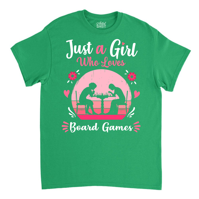 Just A Girl Who Loves Board Games Pink Retro Vinta Classic T-shirt | Artistshot