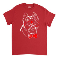 Cute American Pitbull Terrier Dog Portrait Stars N Classic T-shirt | Artistshot