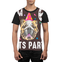 Lets Party 6th Birthday With English Bulldog Cool Graphic T-shirt | Artistshot