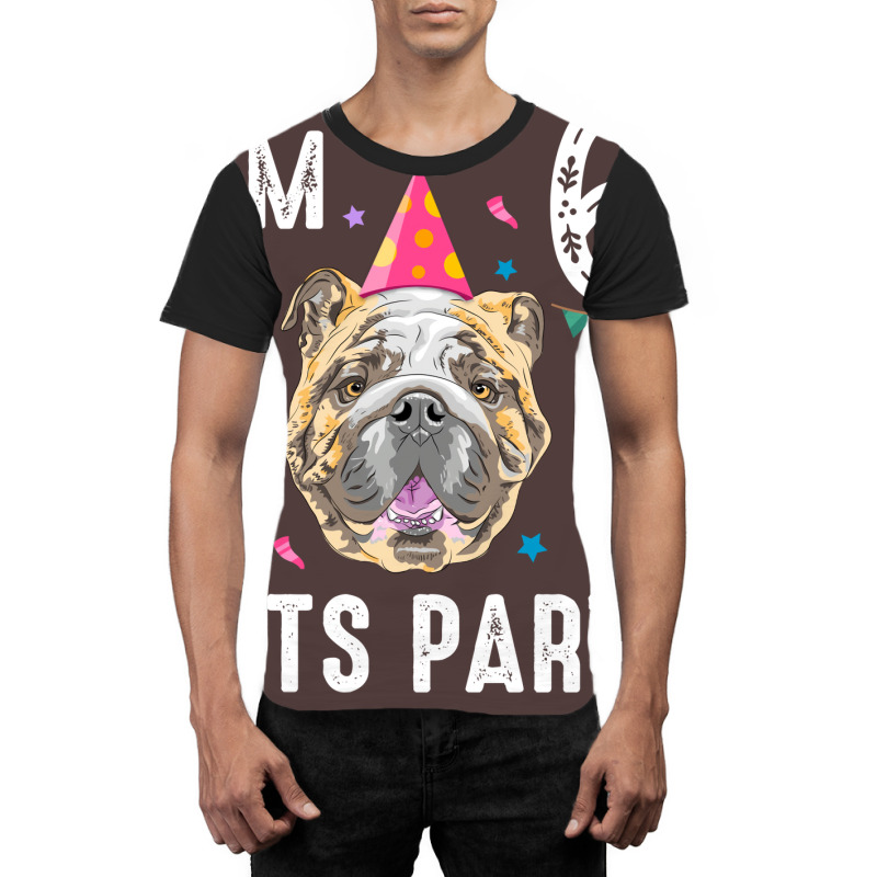 Lets Party 6th Birthday With English Bulldog Cool Graphic T-shirt | Artistshot