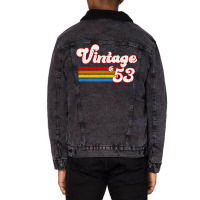 Vintage 1953 Birthday  Retro 53 Birthday   Nature Unisex Sherpa-lined Denim Jacket | Artistshot