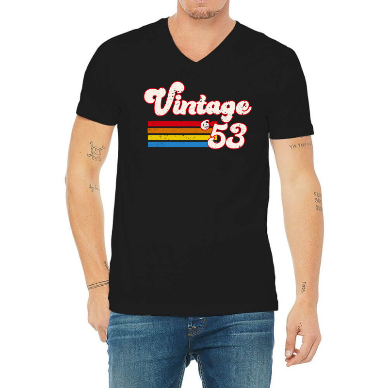 Vintage 1953 Birthday  Retro 53 Birthday   Nature V-neck Tee | Artistshot