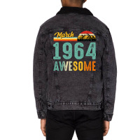 March 1964 Birthday Gift  Vintage March 1964 Aweso Unisex Sherpa-lined Denim Jacket | Artistshot