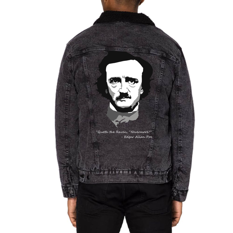 Edgar Allen Poe   Quoth The Raven Unisex Sherpa-lined Denim Jacket | Artistshot