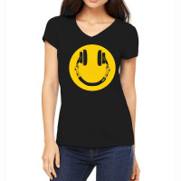 Happy Smile Face Dj Love Women's V-neck T-shirt | Artistshot