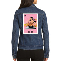 Loteria Mexicana Art Spanish Female Dj Design Mexi Ladies Denim Jacket | Artistshot