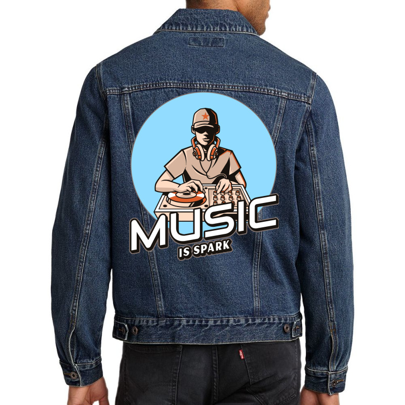 Music Is Spark Red Men Denim Jacket | Artistshot