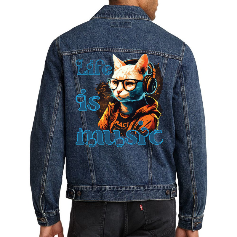 Life Is Music Gift Men Denim Jacket | Artistshot