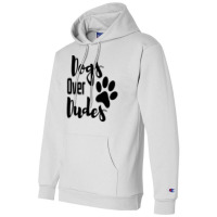 Dogs Over Dudes Funny Dog Music Champion Hoodie | Artistshot