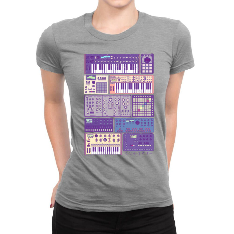 Synthesizers And Electronic Music Instruments Retr Ladies Fitted T-Shirt by ergazymuirna3 | Artistshot