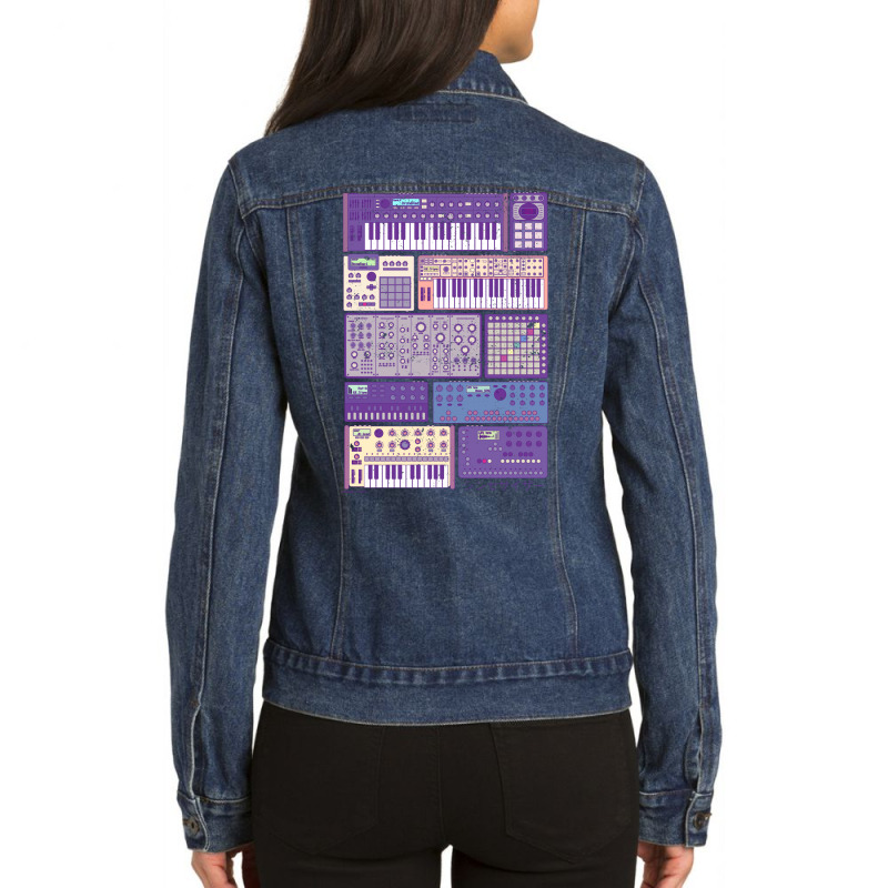 Synthesizers And Electronic Music Instruments Retr Ladies Denim Jacket by ergazymuirna3 | Artistshot