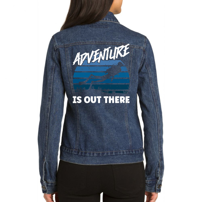 Adventure Is Out There Scuba Diving Diver Humor Ladies Denim Jacket by layangroudaf | Artistshot