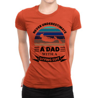 Dad With A Diving Suit Gifts Fathers Day Vintage Ladies Fitted T-shirt | Artistshot