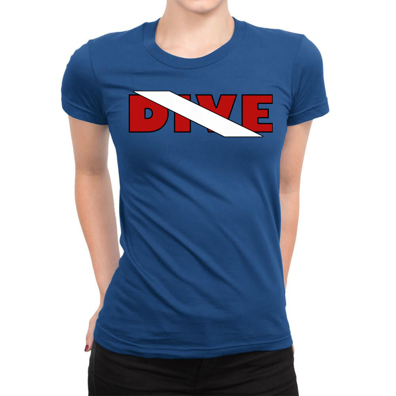 Dive Funny Ladies Fitted T-Shirt by hoyingskizob | Artistshot