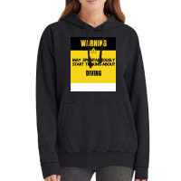 Funny Diving Warning May Spontaneously Start Talki Vintage Hoodie | Artistshot