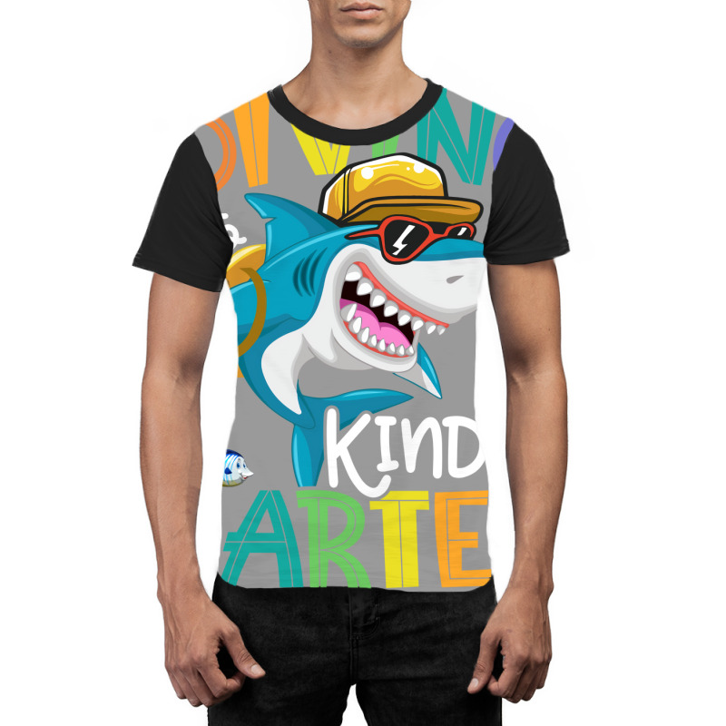 Diving Into Kindergarten Shark Backpack Back To Sc Graphic T-shirt by civileromeah | Artistshot