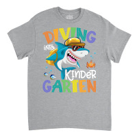 Diving Into Kindergarten Shark Backpack Back To Sc Classic T-shirt | Artistshot