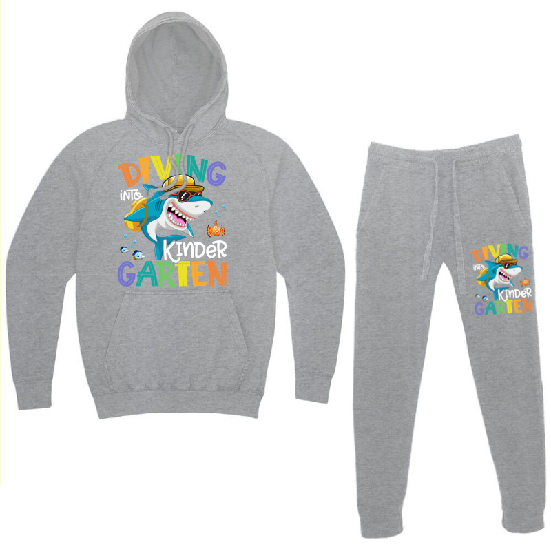 Diving Into Kindergarten Shark Backpack Back To Sc Hoodie & Jogger set by civileromeah | Artistshot