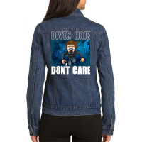 Diver Hair Dont Care Scuba Diving Diver Girl Ladies Denim Jacket | Artistshot