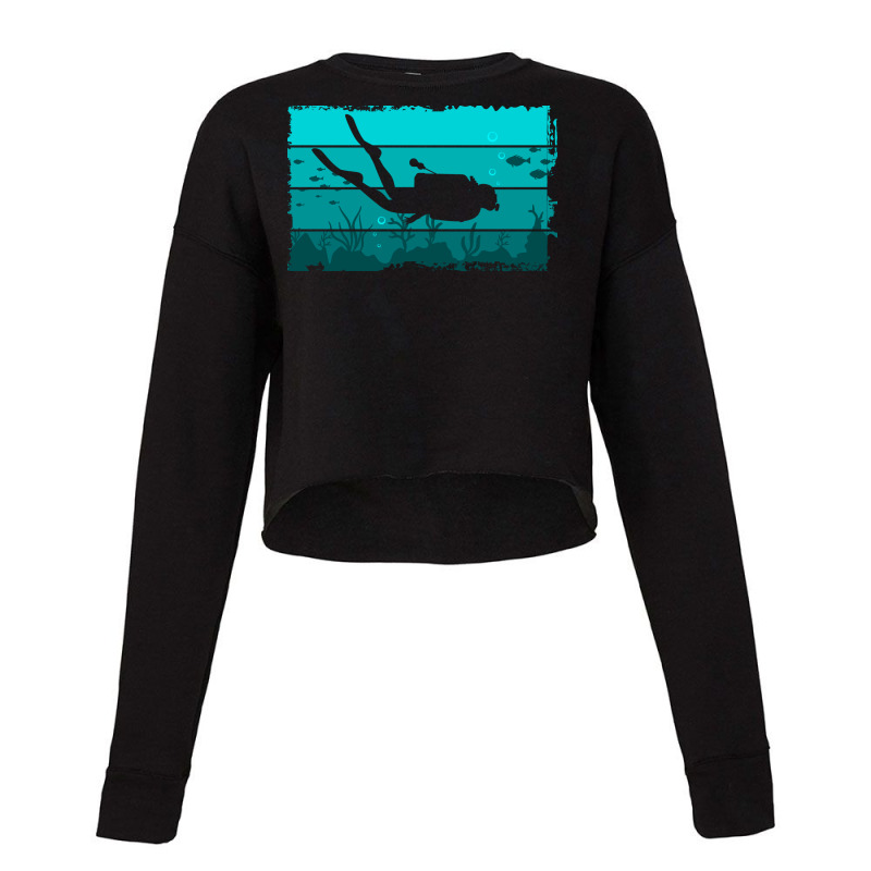 Diver Scuba Diving Diver Blue Cropped Sweater by nossyhinzent | Artistshot