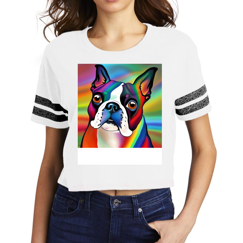 Boston Terrier Rainbow Painting Trending Boy Scorecard Crop Tee by liljongadesen | Artistshot