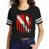 American Diver Down Flag Us Flag Dive Travel Scorecard Crop Tee | Artistshot