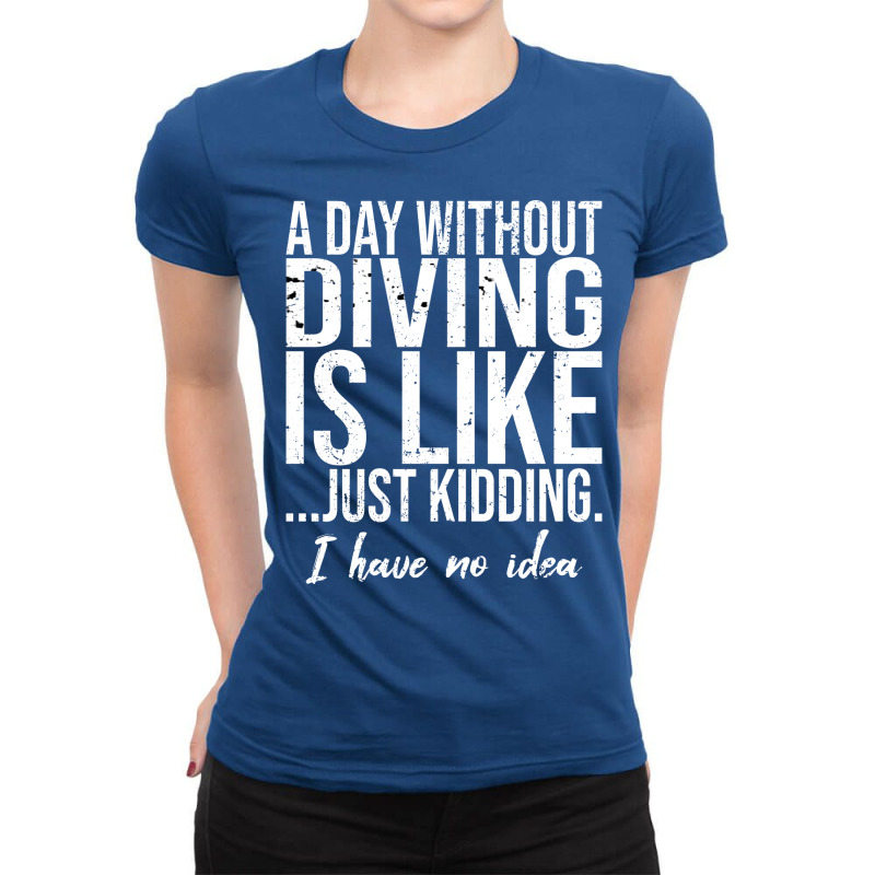 Diving Funny Sports Gift Idea Retro Ladies Fitted T-Shirt by pigacibaela | Artistshot