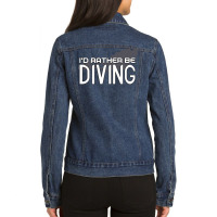 Id Rather Be Diving Boy Ladies Denim Jacket | Artistshot