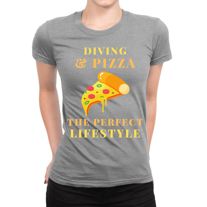 Diving And Pizza Lifestyle Humor Hipster Ladies Fitted T-Shirt by naqiahyinzeek | Artistshot