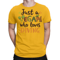 Just A Vegan Who Loves Diving Gift 70s T-shirt | Artistshot