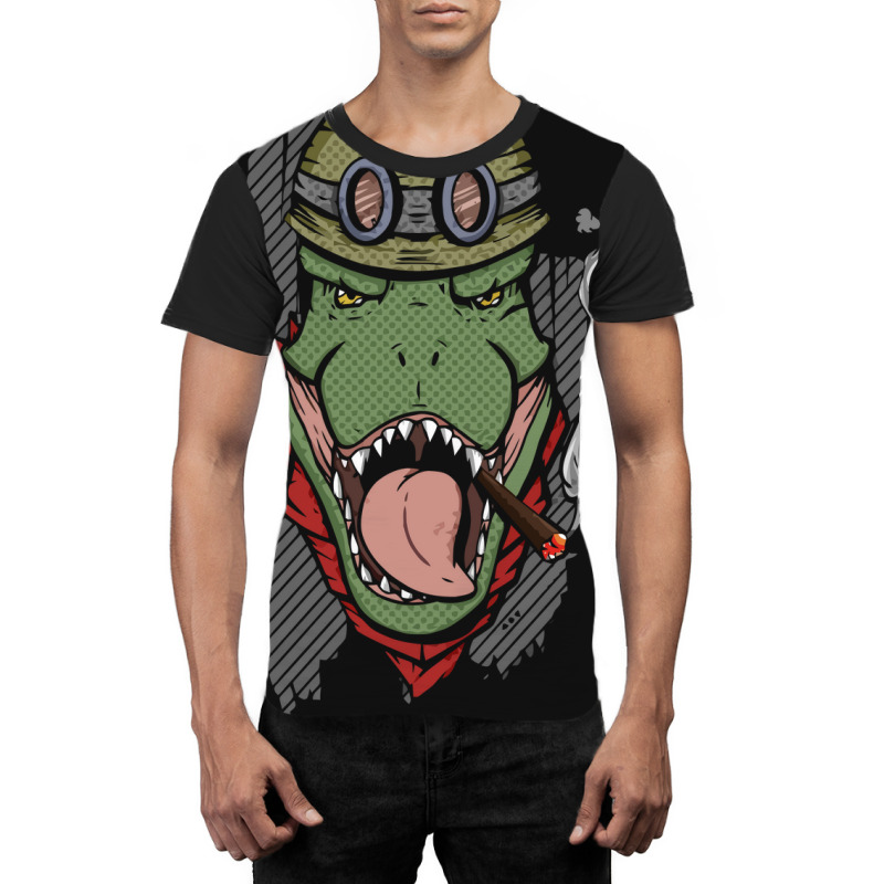 Dinosaur Soldier Graphic T-shirt | Artistshot