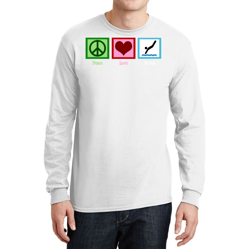 Peace Love Diving Funny Long Sleeve Shirts | Artistshot