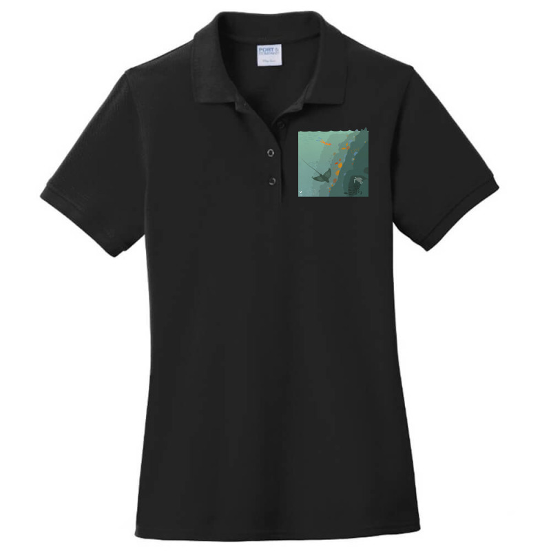 Freedom Diving Boy Ladies Polo Shirt by dandyzizyn | Artistshot