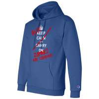 Keep Calm And Carry On   Run! Zombies Are Coming! Champion Hoodie | Artistshot