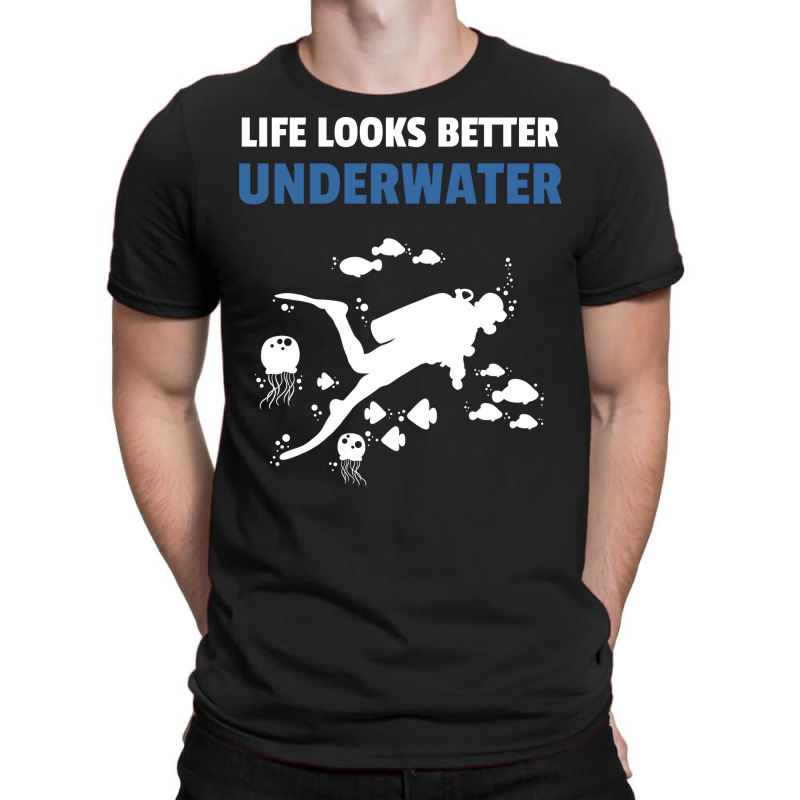 Life Looks Better Underwater Diving Diver Yellow 7 T-shirt | Artistshot