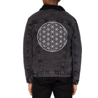 Flower Of Life   Sacred Geometry   Harmony & Balan Unisex Sherpa-lined Denim Jacket | Artistshot