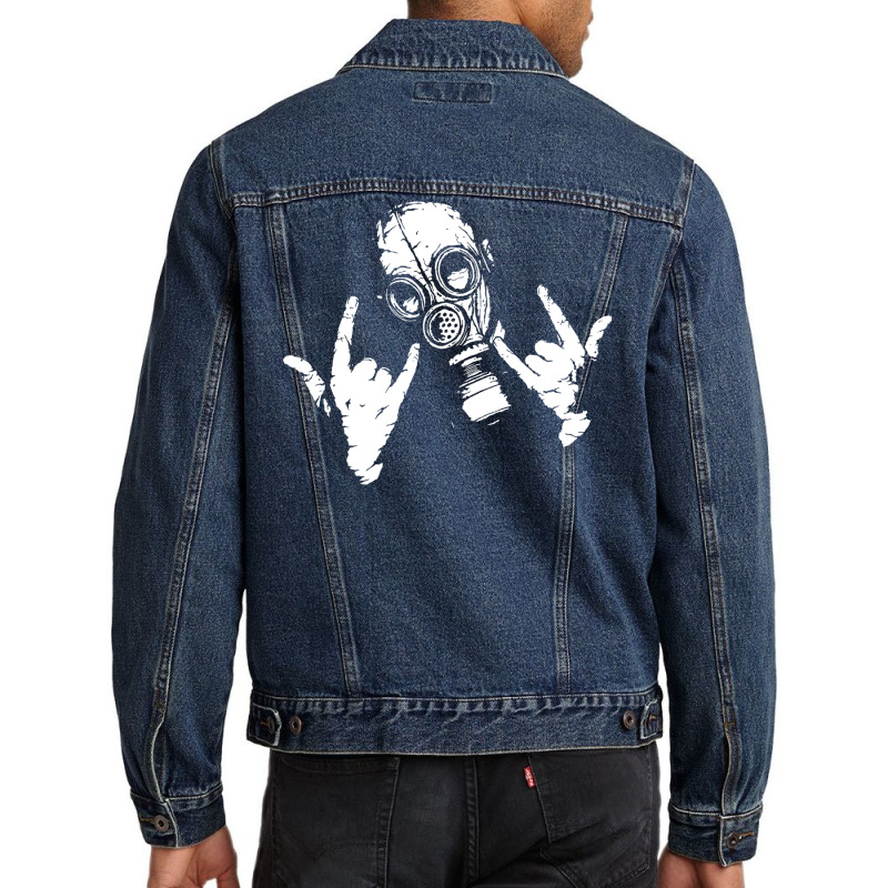 Devil Horns (white Version) Men Denim Jacket by keehanquakera | Artistshot