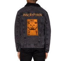 Inscryption Psychological Horror Wolf Card Game Ha Unisex Sherpa-lined Denim Jacket | Artistshot