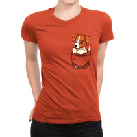 Pocket Cute Jack Russell Terrier Ladies Fitted T-shirt | Artistshot