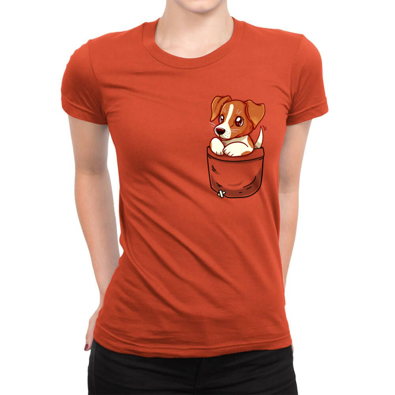 Pocket Cute Jack Russell Terrier Ladies Fitted T-Shirt by whileyhewattz | Artistshot