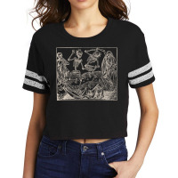 Dance Of Death  Dance Of Macabre   White Print Scorecard Crop Tee | Artistshot