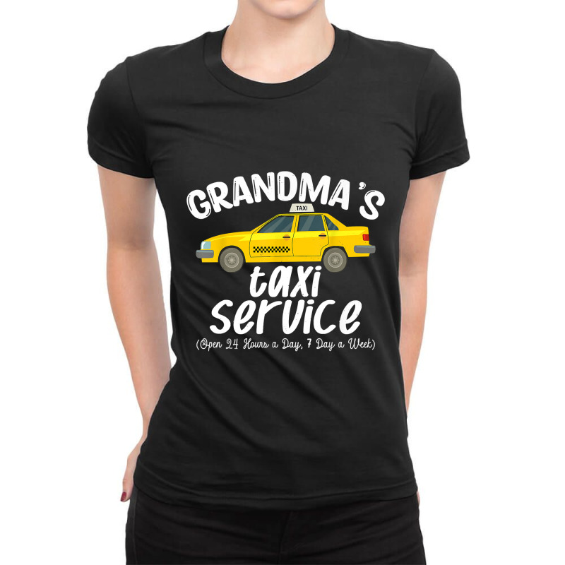 Grandma's Taxi Service Funny Grandparent Gift From Ladies Fitted T-Shirt by Hana237 | Artistshot