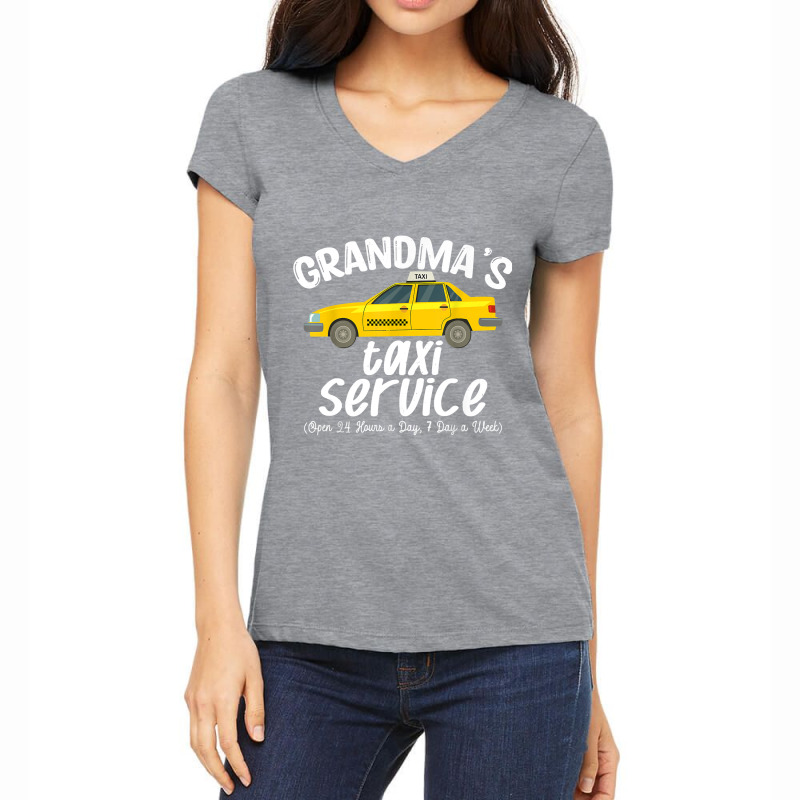 Grandma's Taxi Service Funny Grandparent Gift From Women's V-Neck T-Shirt by Hana237 | Artistshot