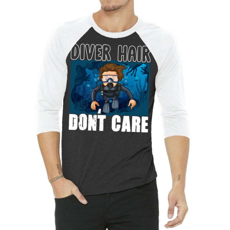 Diver Hair Dont Care Scuba Diving Diver Nostalgia 3/4 Sleeve Shirt | Artistshot