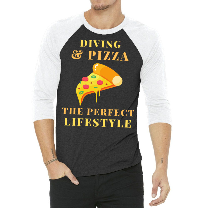 Diving And Pizza Lifestyle Travel 3/4 Sleeve Shirt | Artistshot