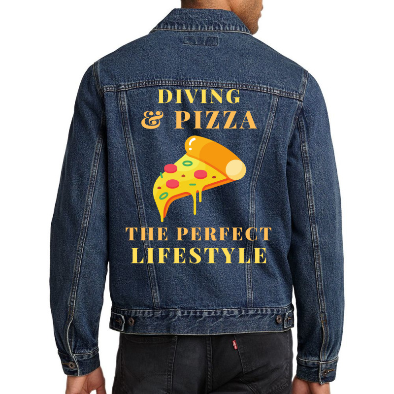 Diving And Pizza Lifestyle Travel Men Denim Jacket | Artistshot