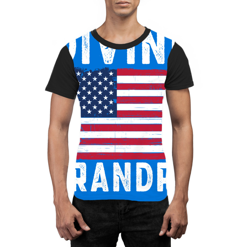 Diving Grandpa American Flag July 4th Hippie Graphic T-shirt | Artistshot