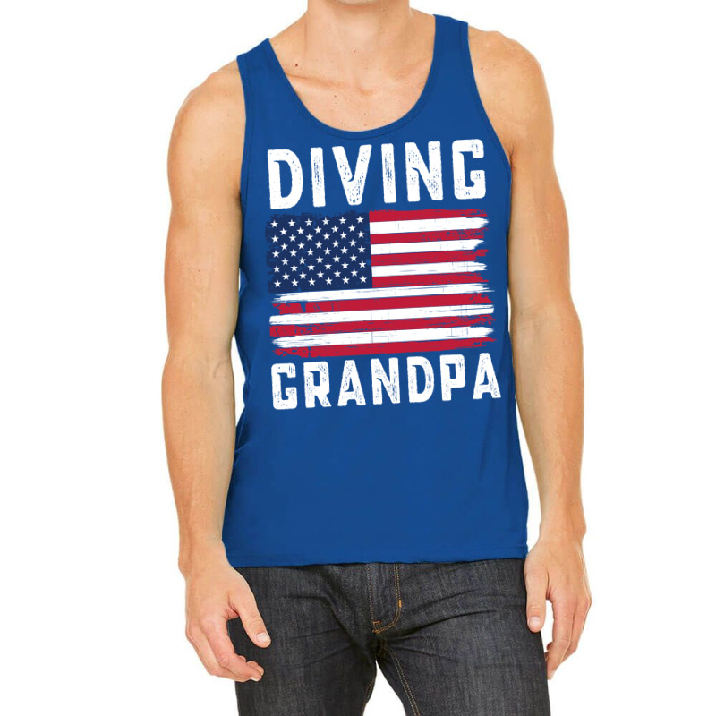 Diving Grandpa American Flag July 4th Hippie Tank Top | Artistshot