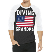 Diving Grandpa American Flag July 4th Hippie 3/4 Sleeve Shirt | Artistshot