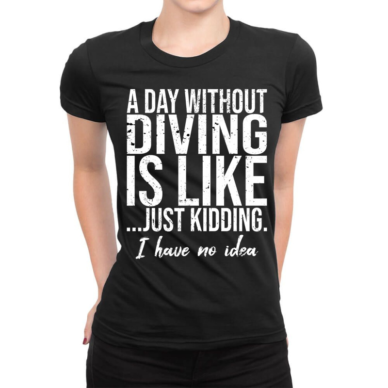 Diving Funny Sports Gift Idea Vintage Ladies Fitted T-Shirt by laihanmoratx | Artistshot